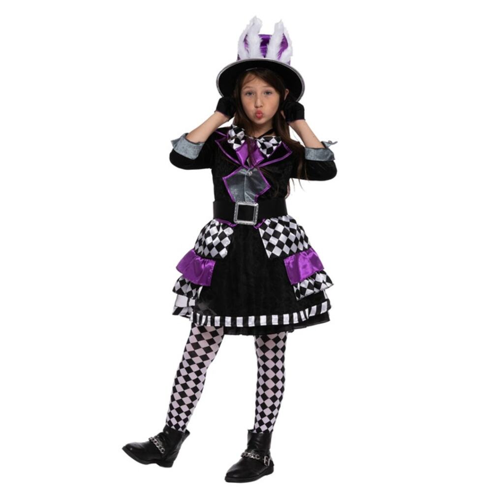 Spooktacular Girls Dark Mad Hatter Costume M
